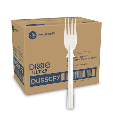 Dixie SmartStock Tri-Tower Dispensing System Cutlery, Fork, Natural, PK960 DUSSCF7
